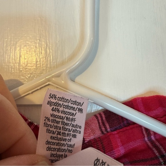 Victoria’s Secret Red Pink Plaid Sleep Shirt Small - Picture 9 of 10